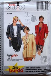 3757 BURDA 1 BUTTON POCKET SS-LS BLAZER JACKET PATTERN 10-28 UNCUT